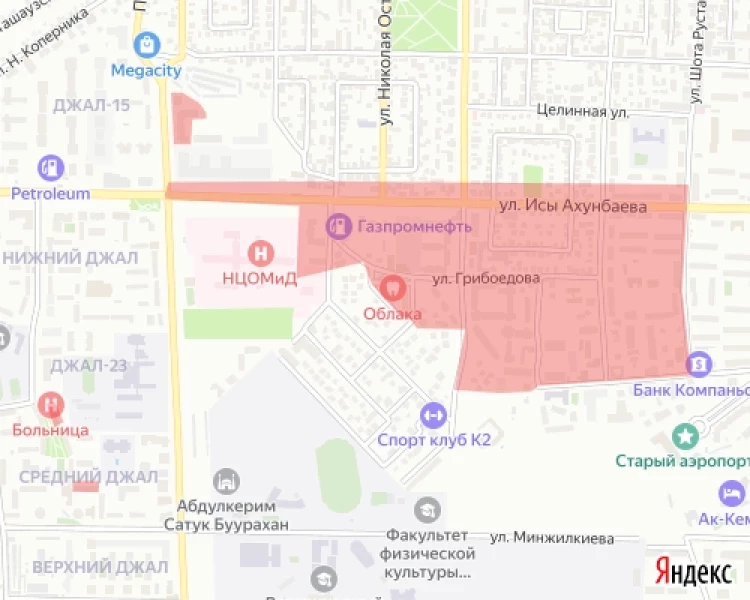 Бирнече райондордо суу болбойт - карта