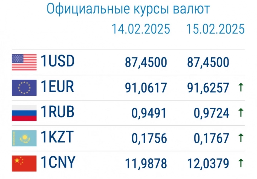 Валюталардын курстары 17-февралда: рубль баасын өзгөртөт