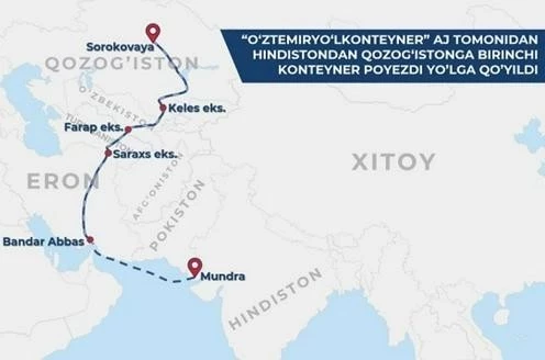 Индия — Узбекистан транспорттук коридору Казакстанга узартылды