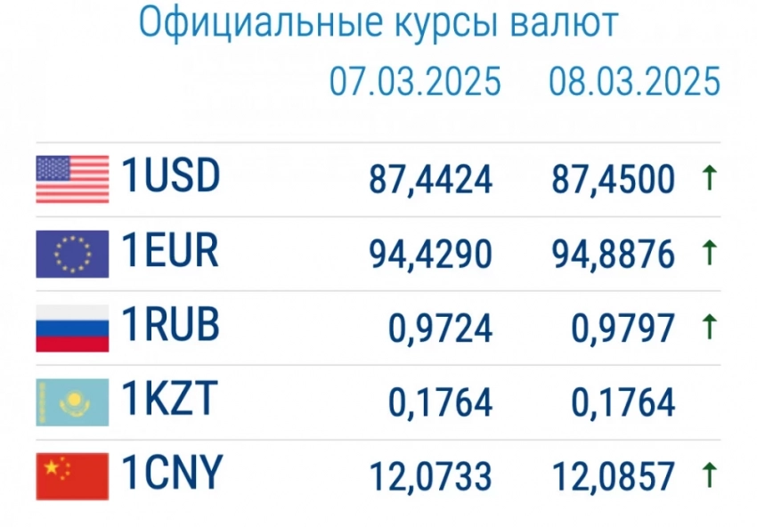Түстөгү валютанын курсу 10-мартта: евро жана рубльдеги өзгөрүүлөр