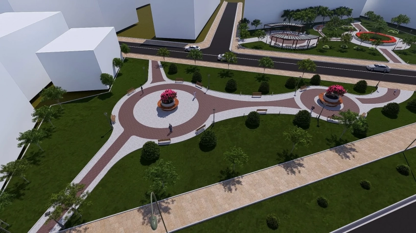 Ош шаарында калканданган курулуштар орун алган жерде сквер куруу пландары талкууланууда - эскиздер