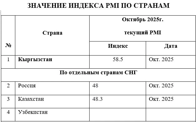 Исследование: индекс деловой активности в Кыргызстане выше, чем у соседей, в США и Европе